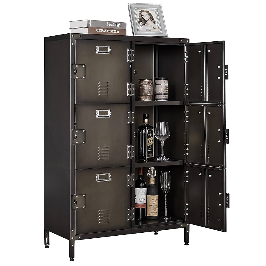 USA Vntage Locker Cabinet キャビネット　ロッカー Amazon.com: SISESOL 6 Door Vintage Steel Modern Locker