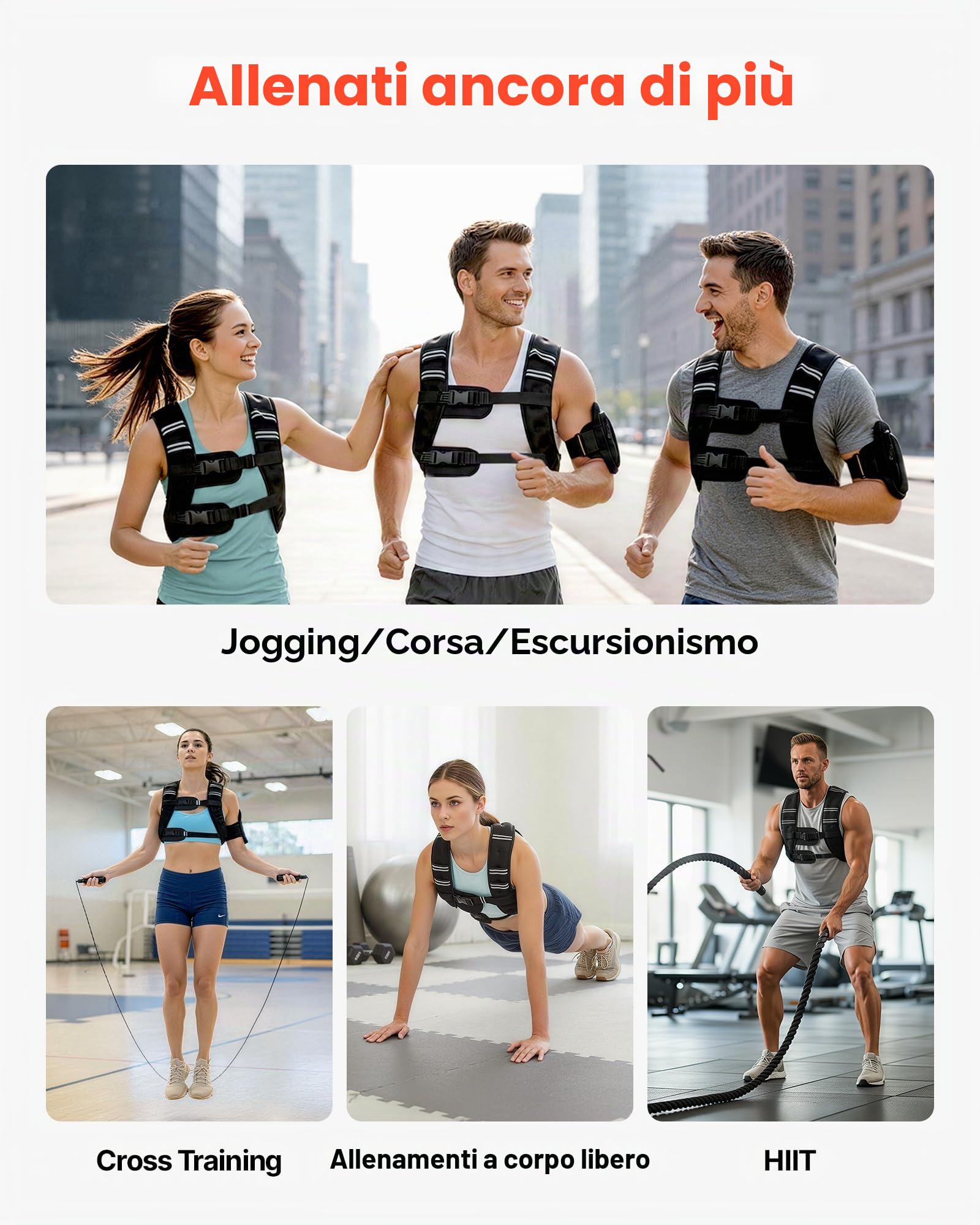 VEVOR Giubbotto con Pesi 7,32kg, Giubbotto con Pesi Fibbia Regolabile, Spalline e Striscia Riflettente per Allenamento Fisico, Attrezzatura da Allenamento Bodybuilding, Corsa, Jogging Fitness, Nero