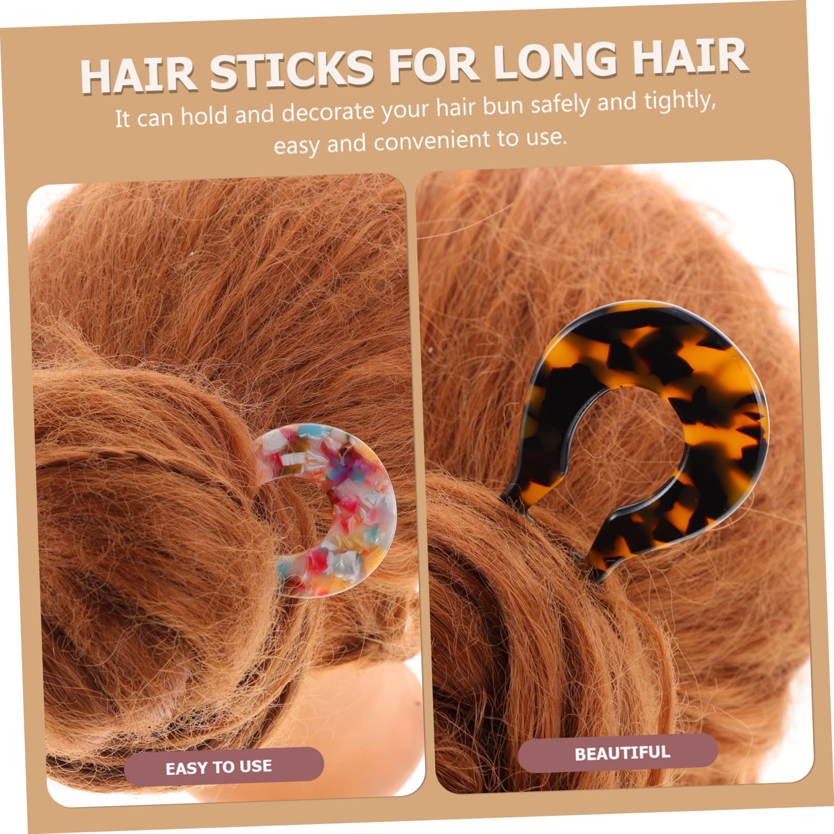 MAGICLULU 12 Stk Essigsäure Platte Haarnadel Wellige U-förmige Haarnadelklammer Haarstäbchen Frisurenzubehör Haargabeln Für Langes Haar Schildpatt Fräulein Acetatfolie Leopardenmuster