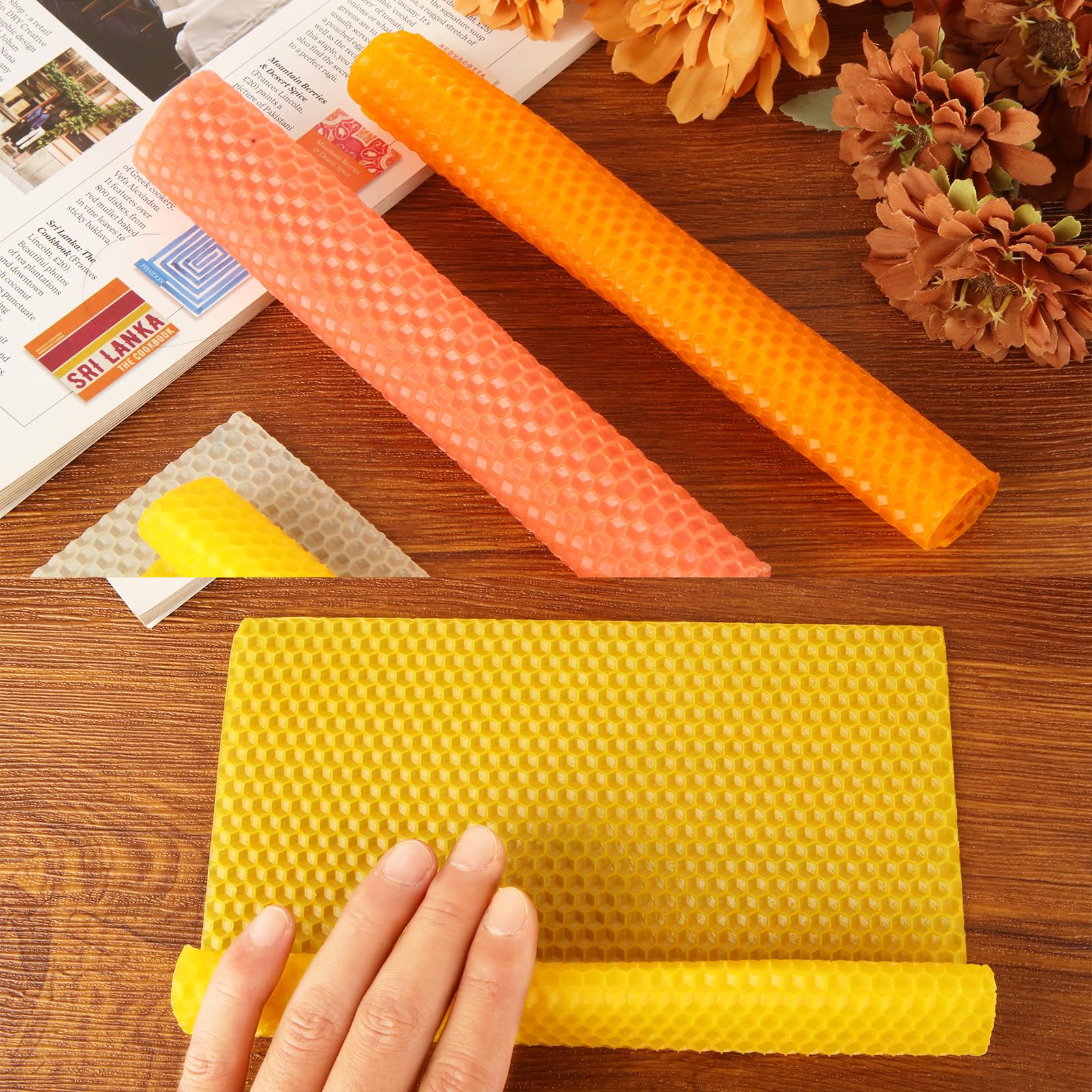 GBACHOOSE 24PCS Beeswax Candle Making Kit 8x8 Inch Beeswax Sheets for Candle Making, 12 Colorful Beeswax Sheets Create Your Own Unique Candles - Image 6