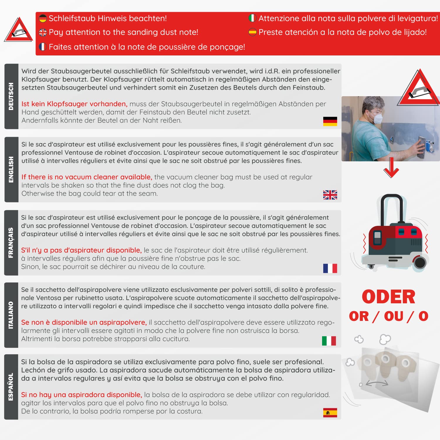 McFilter I 20 sacchi per aspirapolvere 30l compatibile con Einhell hoover TC-VC 1930 sacchetto per lo sporco I accessori