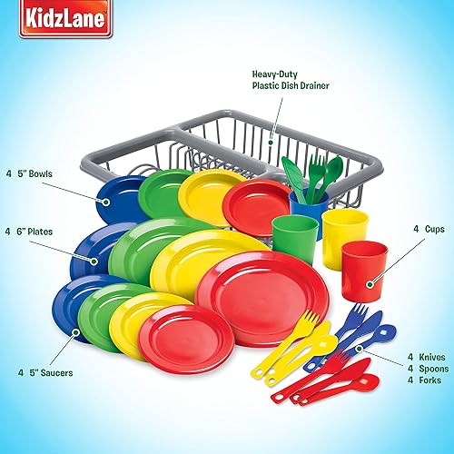 Miniatura 5 de Kidzlane Platos para niños y niños pequeños y ollas y sartenes para niños pequeños