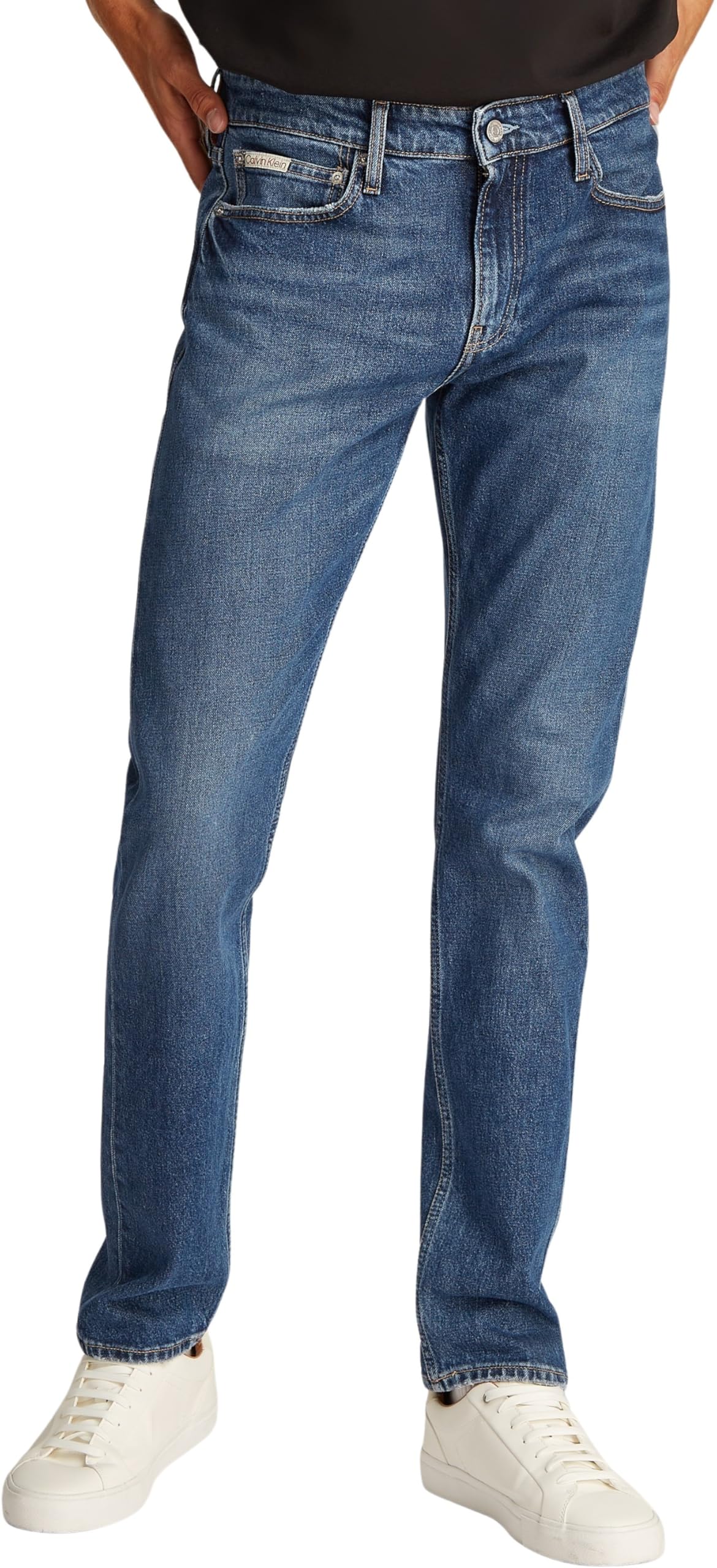 Calvin Klein Men’s Slim Jeans with Stretch, Blue (Denim Medium), 29W/32L