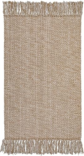 Miniatura 7 de Collive Alfombra larga para pasillo de 2.6 x 10 pies, lavable para interiores, color bronceadocrema, trenzada, alfombra de pasillo de cocina de