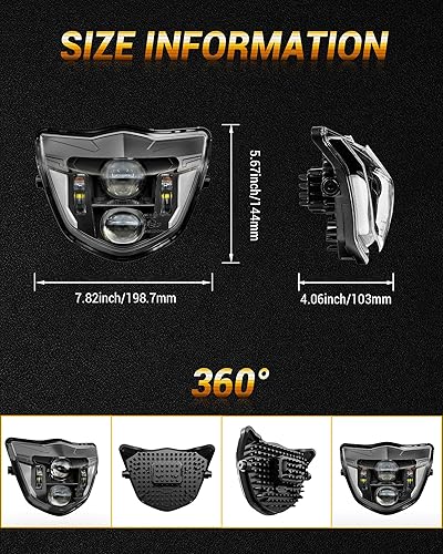 Miniatura 7 de Kit de faros delanteros LED para motocicleta con DRL para Yamaha WR250F 400F 426F 450F, WR250 400F, WR250 400 426 450 TTR XT MX Most Enduro