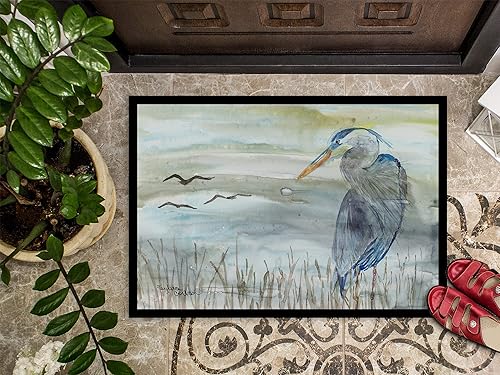 Miniatura 3 de Caroline's Treasures SC2007JMAT - Tapete de acuarela azul de 24 x 36 pulgadas, tapete para puerta delantera, para interiores y exteriores, para