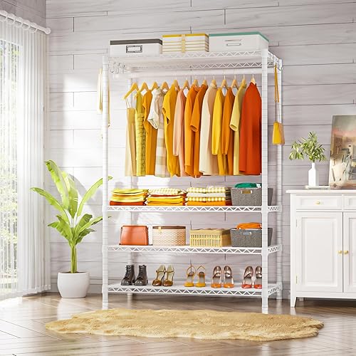 Miniatura 2 de Ulif H4 Plus Perchero de ropa, perchero portátil de 4 niveles para ropa y vestidos para dormitorio y guardarropa, sistema de almacenamiento y