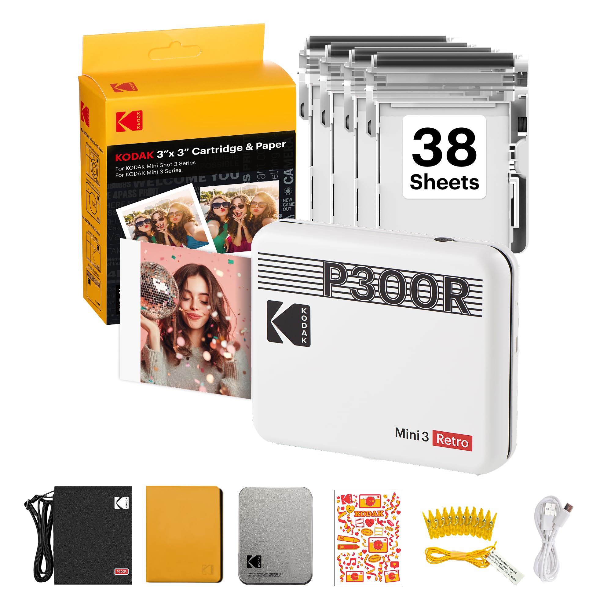 Amazon.com: KODAK Mini 3 Retro 3x3 Portable Photo Printer, 38