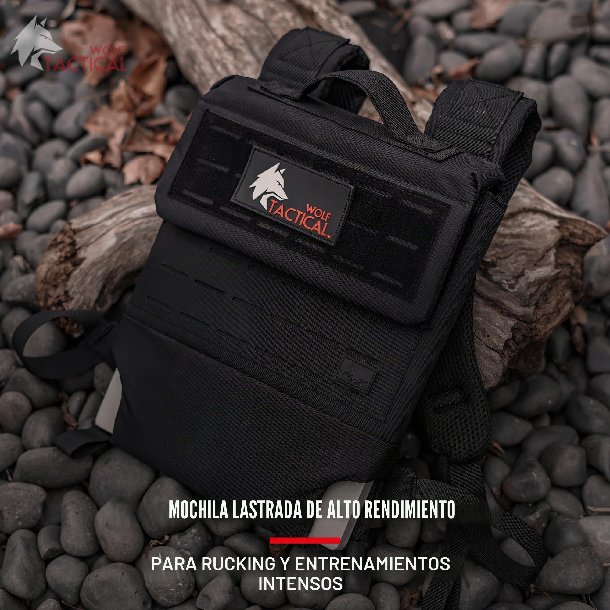 WOLF TACTICAL Mochila con peso para discos de ruck y pesas para correr, caminar, entrenamiento de fuerza