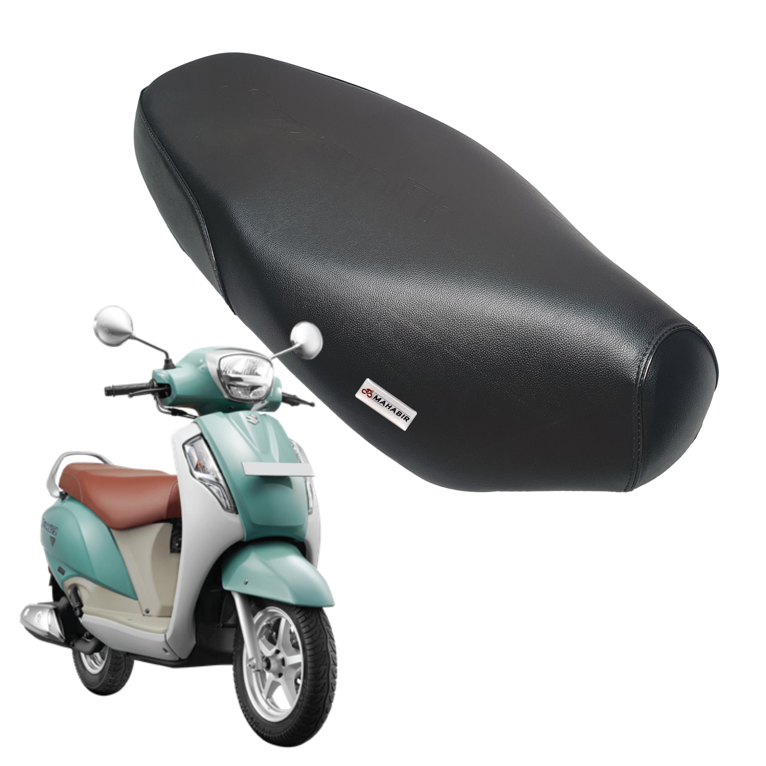 MAHABIR Seat Cover Compatible with Access 125 BS6, Access 125 N/M - Water Resistant Faux Leather | Easy Installation | Enhances Ride Comfort (Black) 2025