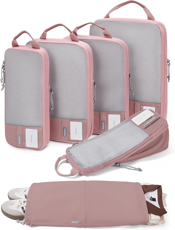 BAGSMART Cubos de embalaje de compresión para artículos esenciales de viaje | 14 juegos/6 juegos/4 juegos/2 juegos, ligeros, duraderos.