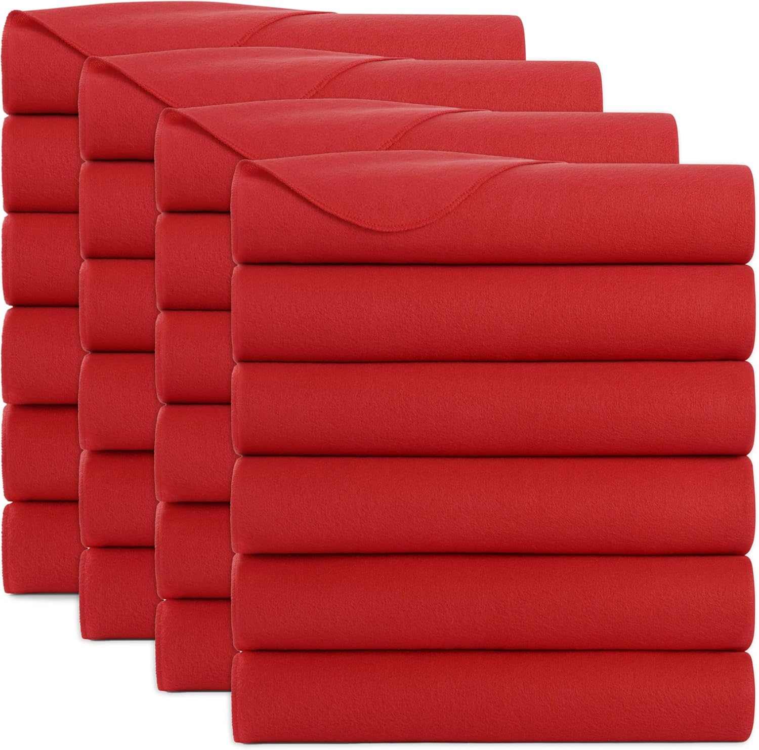 Arkwright Polar Fleece Throw Blankets Bulk - Case of 24 - Ultra Soft Cozy Blanket for Car, Camping, Couch, Office, Outdoor, Home, and Bed, 50 x 60 in, Red