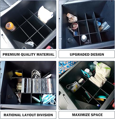 Miniatura 4 de Divisores organizadores de consola central compatibles con Toyota Tundra 2014-2019 2020 2021, bandeja de compartimento de inserción, caja de