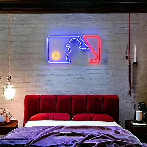 Miniatura 3 de Letrero de neón de béisbol, luz LED de béisbol para decoración de pared para sala de juegos, sala de deportes, bar, sala de estar, oficina,