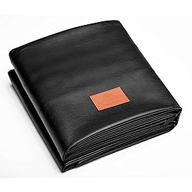 BEARCOVER Heavy Duty Leatherette Billiard Pool Table Cover, Waterproof & Tearproof Cover for Pool Table 7/8/9FT (8FT Black/Faux Lambskin)