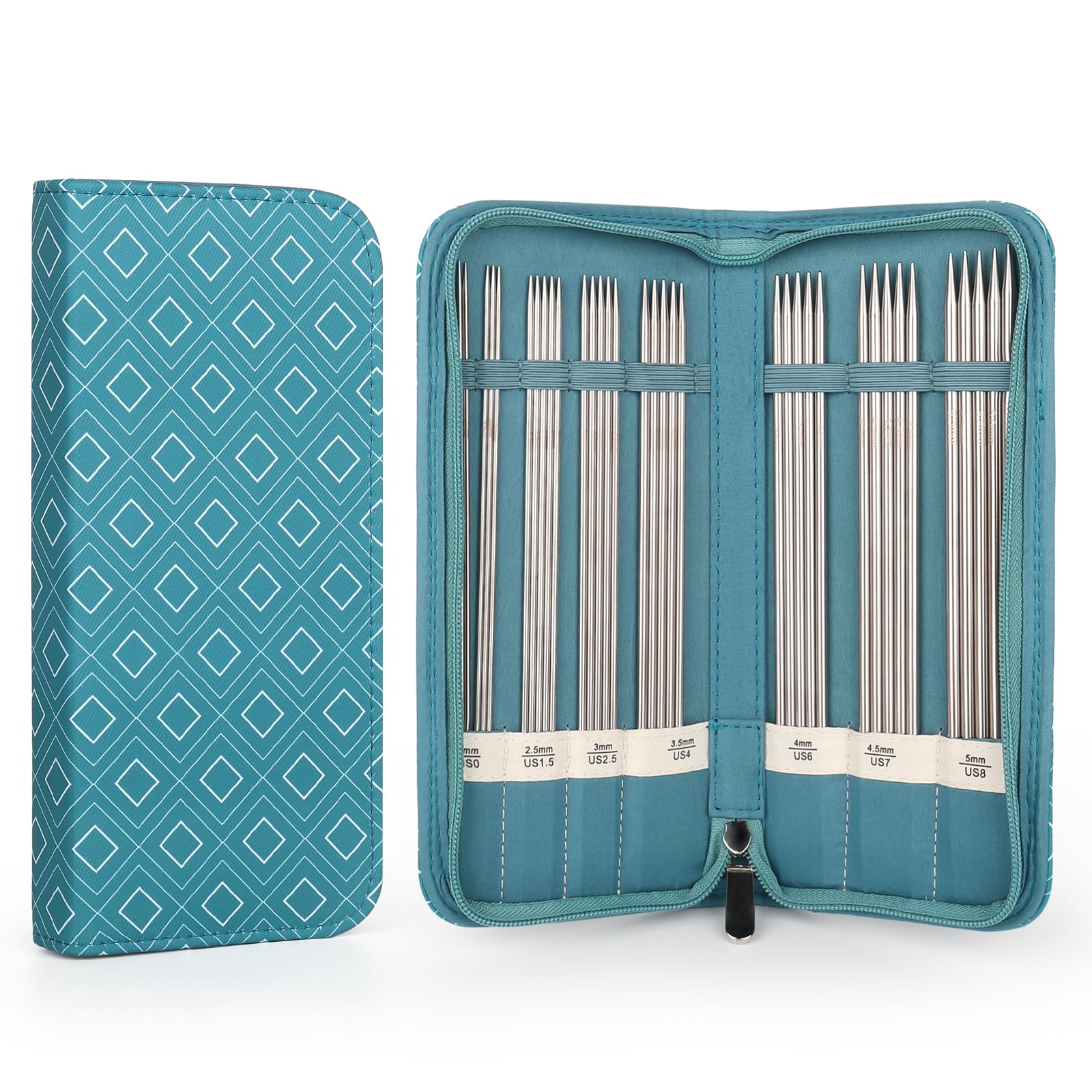 Stricknadeln Set 20 cm mit Stricknadel Aufbewahrung Organizer, Aeelike  Edelstahl Nadelspiel Set mit Gren, 2,0mm - 5,0mm Metall Doppelspitz  Knitting Needles, 28 Stck/7 Paar Stricknadelset fr Socken : Amazon.de:  Kche, Haushalt & Wohnen