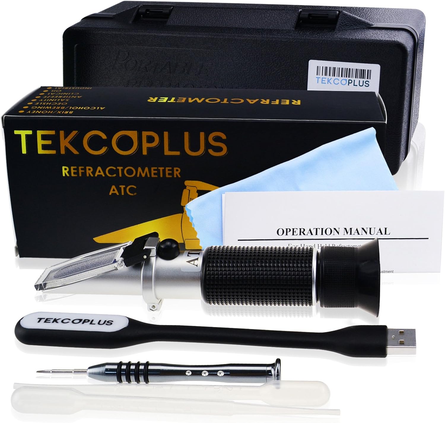 Dual Scale(2 in 1) Brix and Salinity Refractometer w/ATC, 2 Scale 032