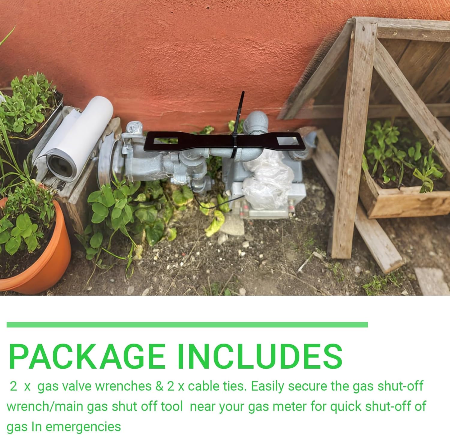 3333 Earthquake Survival Tool, Emergency Gas Shut Off Wrench，Compatible with 1/2" & 3/4" Main Gas Valves- 2 Pack