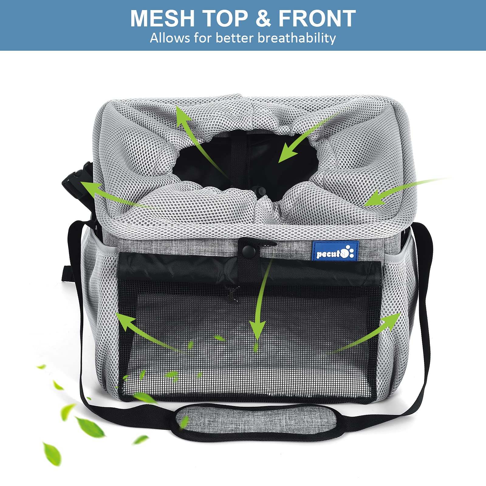 pecute Pet Carrier Bag Multifunctional-Dog Bicycle Basket Bag+Backpack+Shoulder Bag+Car Travel Carrier 4 in 1 Portable Breathable Dog Carrier,Great for Cats Puppy Small Dogs Travelling and Outdoors Pet Supplies