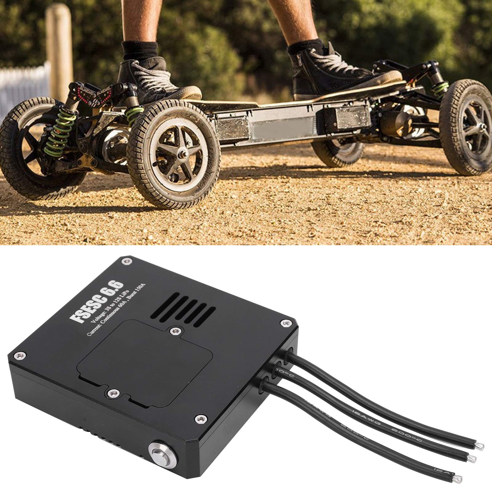 Controlador de Velocidad eléctrico Carcasa de Aluminio Impermeable Interruptor LED Módulo ESC DIY de Alto Rendimiento para patinetas eléctricas Robots Drones 100 mm x 92 mm x 22,5