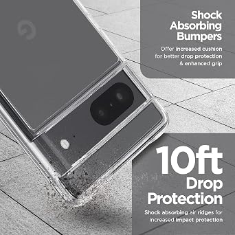 Case-Mate Tough Series - Google Pixel 7 Case (Clear) [10FT Drop Protection] [Wireless Charging Compatible] Protective Phone Cover for Pixel 7, Anti-Yellowing, Anti-Scratch, Shockproof Materials, Slim
