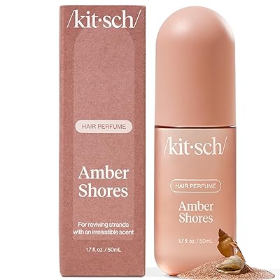 Kitsch Hair Perfume for Women - Amber Shores | Clean, Deodorizing & Patented Odor-Eliminating Technology Hair Spray & Body Mist - Freshen Hair, Body & Pillows - Woody Aquatic Scent - 50mL
