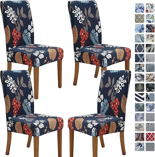 Miniatura 50 de SPRINGRICO Fundas para sillas de comedor, paquete de 6, fundas elásticas para sillas de comedor, de elastano, lavables, fundas para sillas Parsons