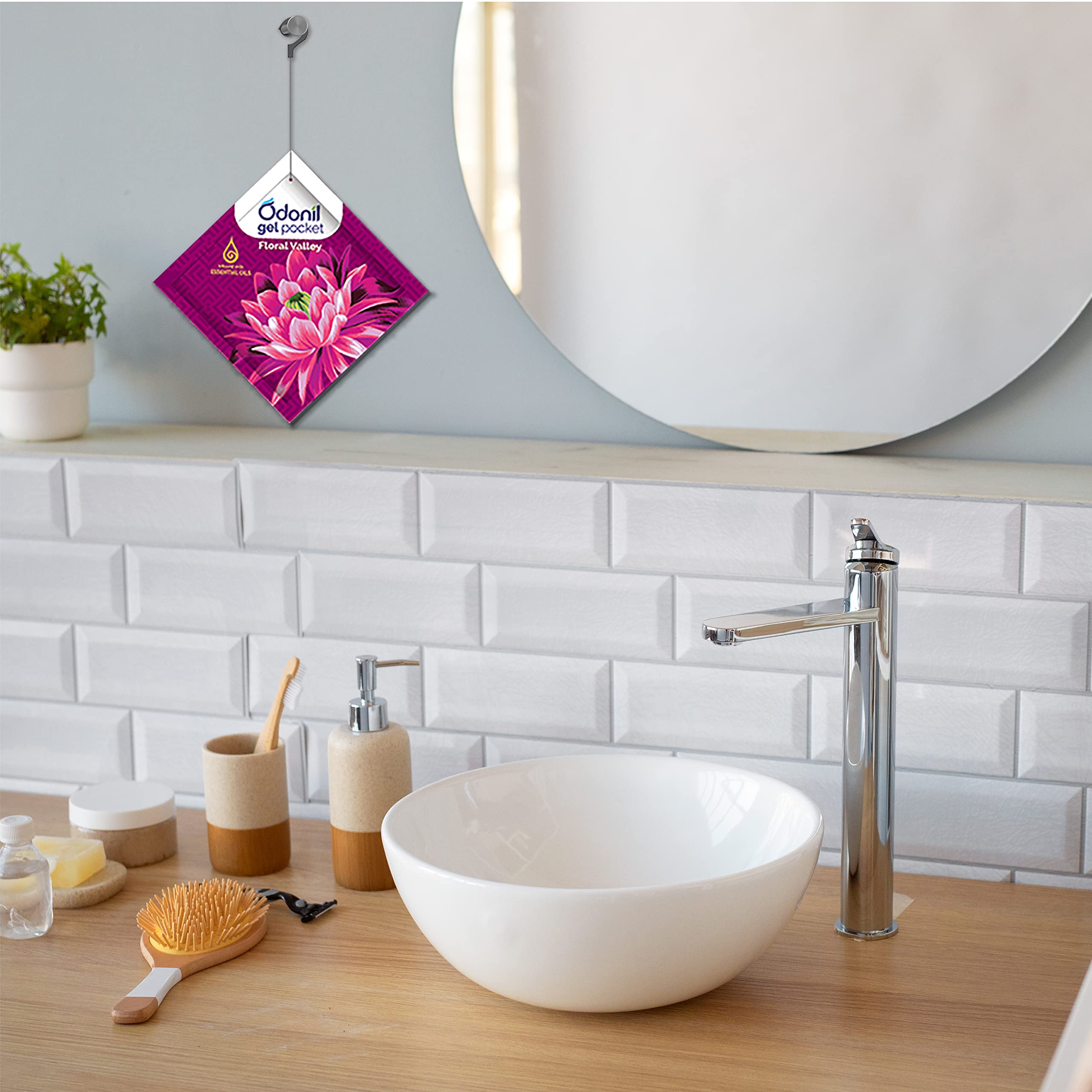 Odonil Gel Pocket - Floral Valley | Infused with Essential Oils | Germ Protection | Lasts Up to 30 days | Air Freshener for Bathroom and Toilet - 10g - Image 5 thumbnail