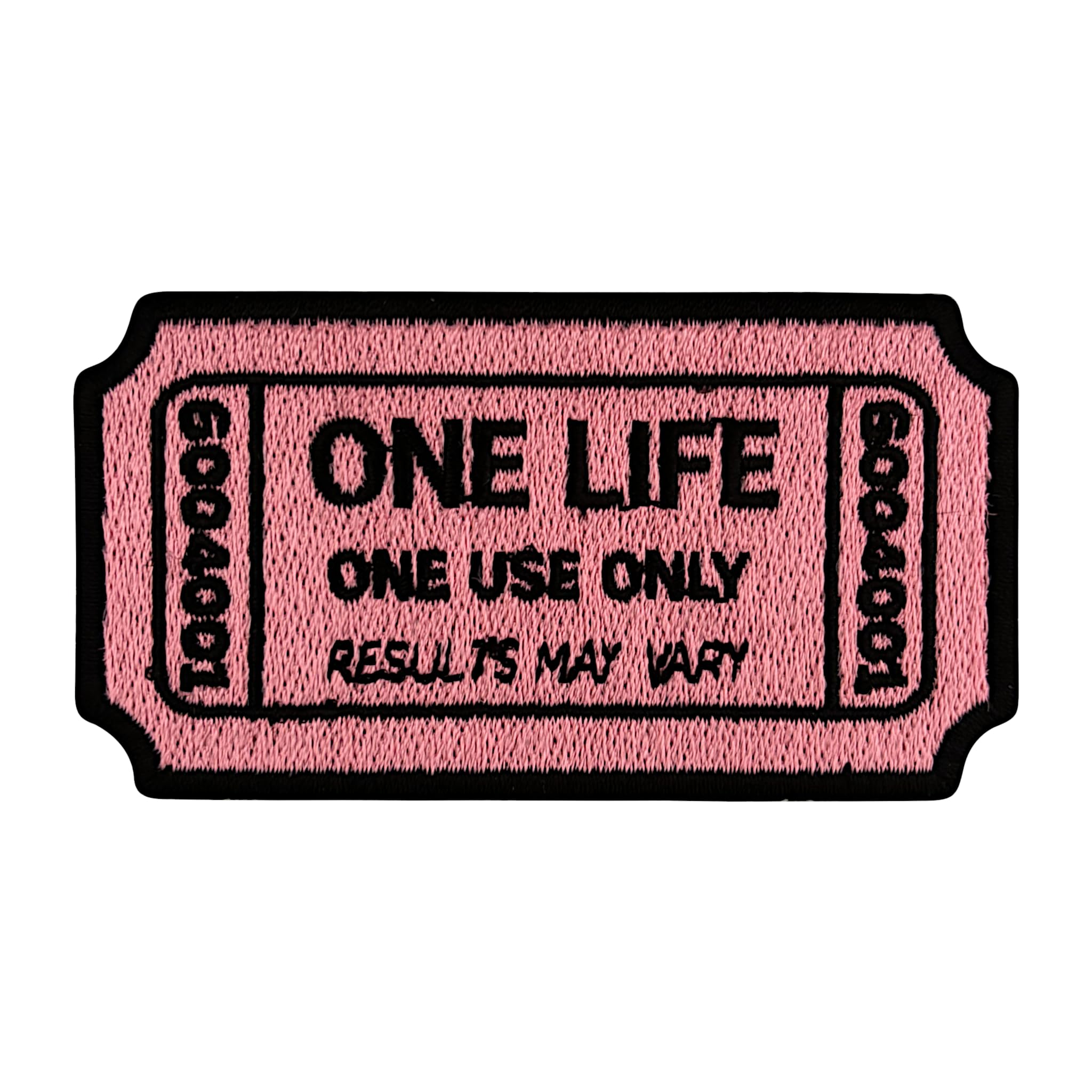Urbanski Patch Ticket One Life One Use Only Embroidered Iron-On Patch 4.5 x 8.4 cm | Sew or Iron On Applique Badge
