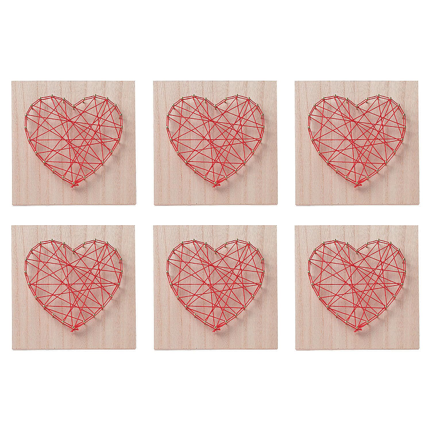 Fun Express Heart String Art Craft - Makes 6