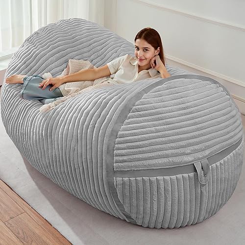 Miniatura 342 de HABUTWAY Puf gigante de 2 pies para adultos, con relleno de espuma viscoelástica, puf grande con funda de terciopelo holandés extraíble para sala de