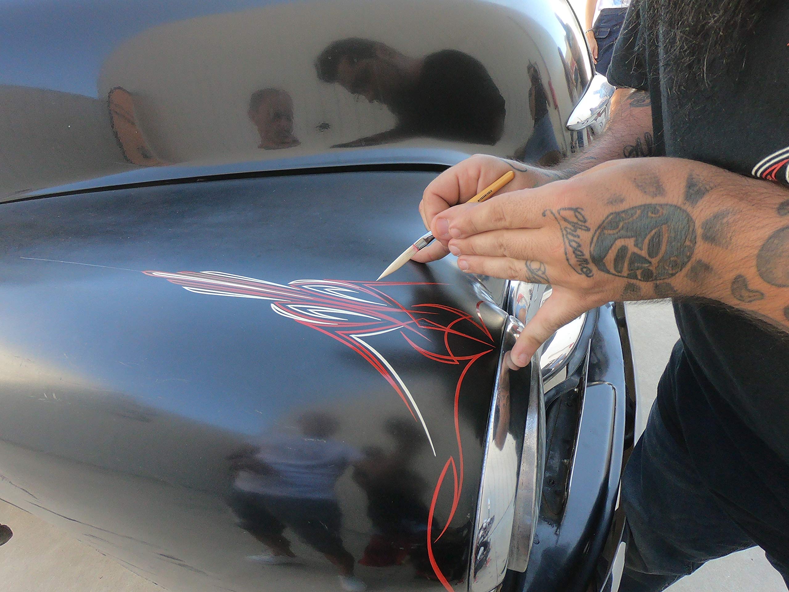 ESCODA Set 3 Pennelli Pinstriping - nº 8,4,1 Piatto Obliquo Curvo Tondo Punta Lunga Serie Necksbreacker Pinstriping Longliner Dettagli Professionale Fatto a Mano a Barcellona.