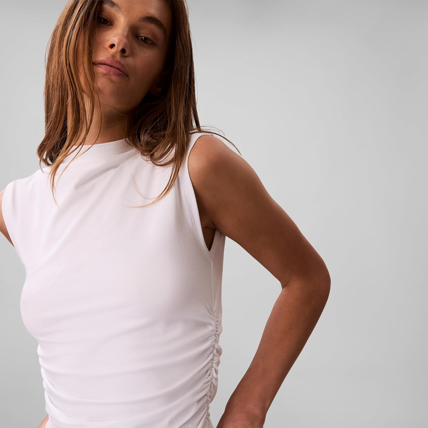 Calvin Klein Women's Cotton Jersey Mock Neck Top