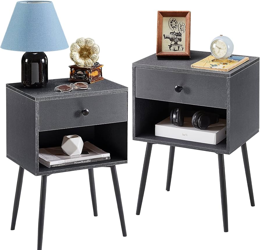 【テーブル】 VECELO Nightstands Set of 2 End/Side Tables for Living Room