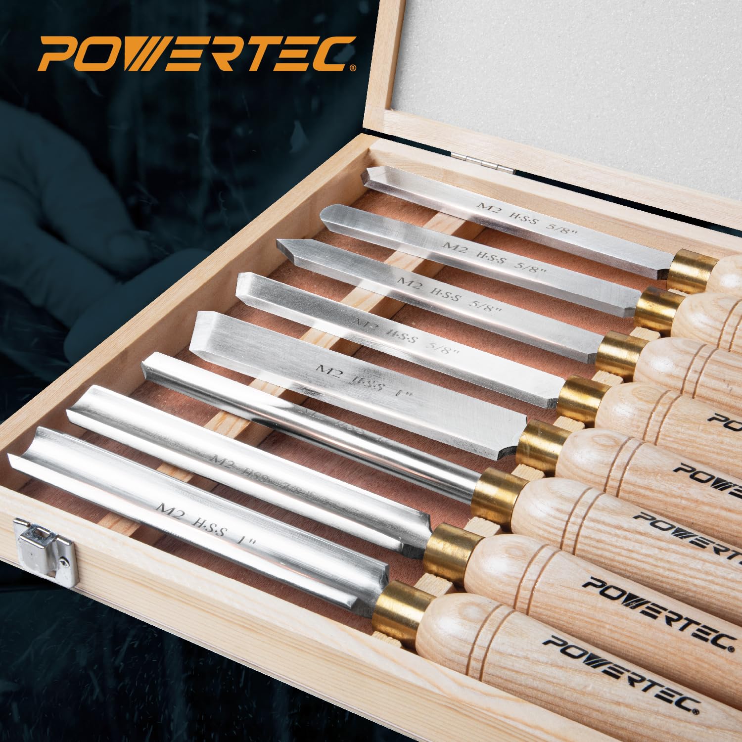 Amazon.co.jp: POWERTEC 木製旋盤チゼルセット 10インチセンター