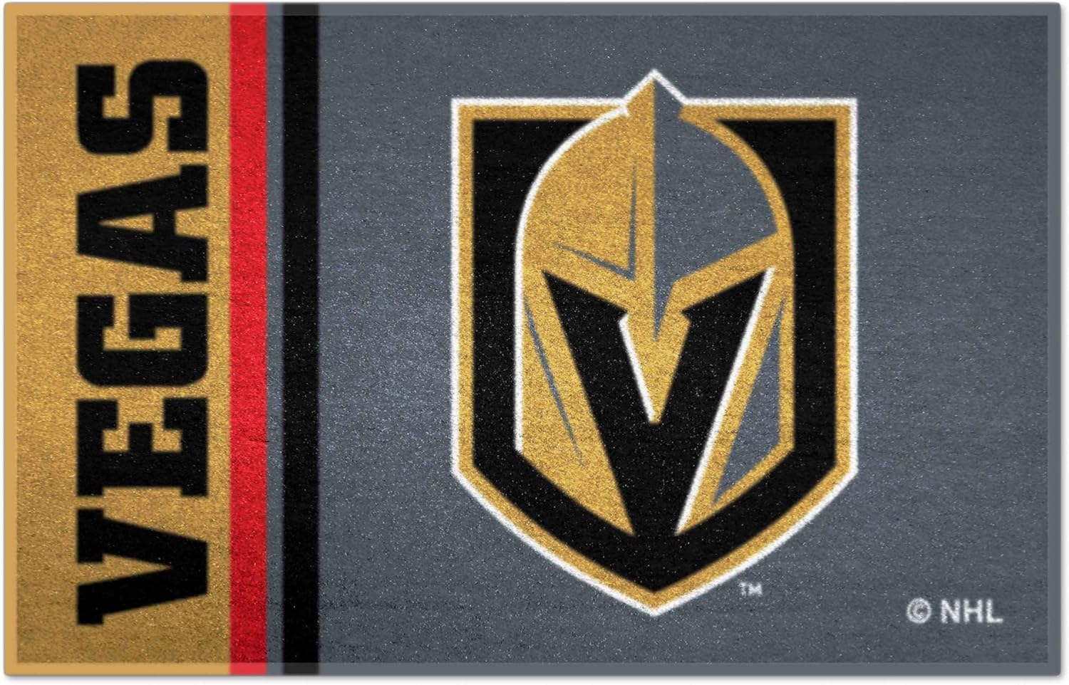FANMATS 22909 NHL - Vegas Golden Knights Starter Mat Accent Rug - 19in. x 30in. | Sports Fan Home Decor Rug and Tailgating Mat Uniform Design