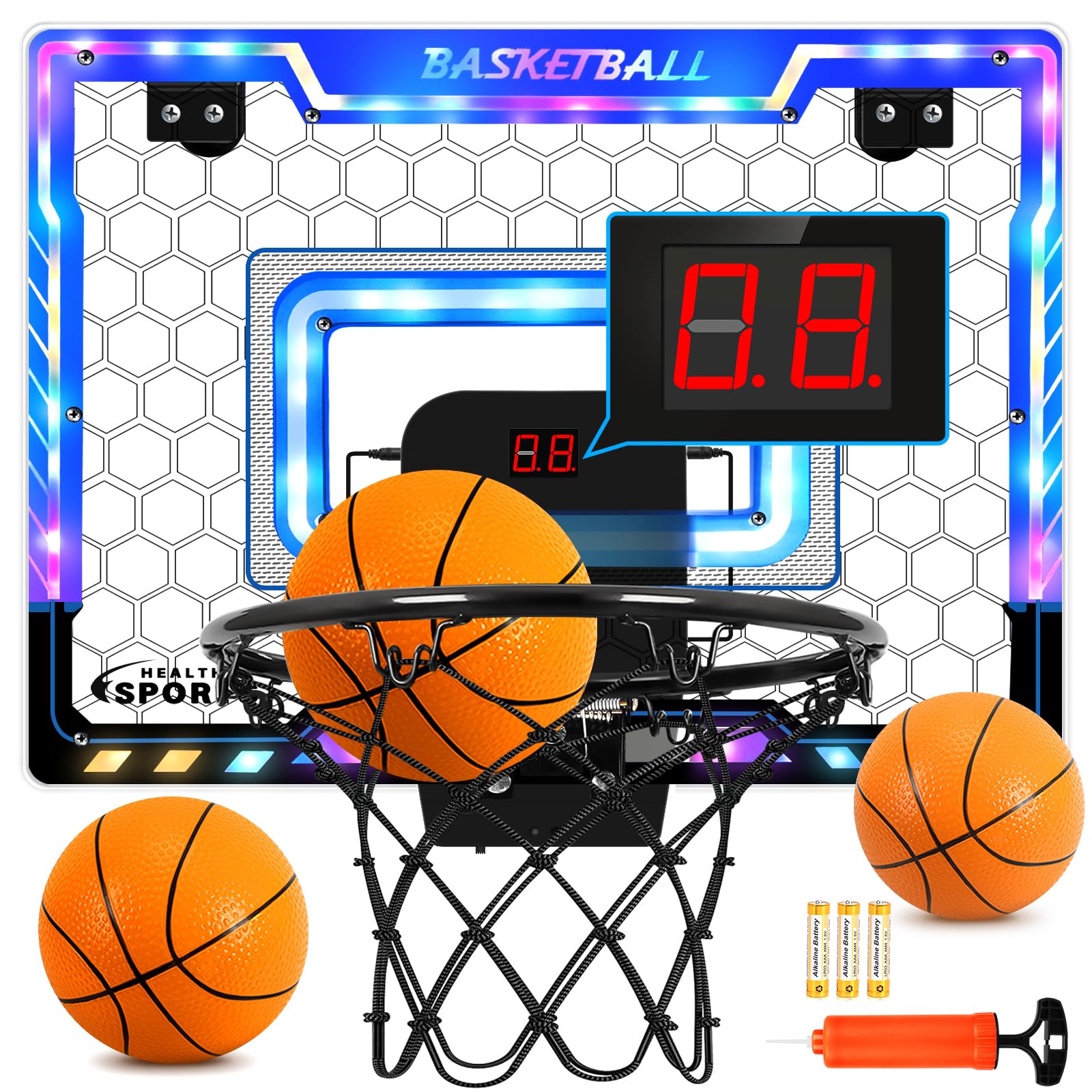Mini Basketball Hoop for Kids, Boy Basketball Toys with Scorer Indoor Door
