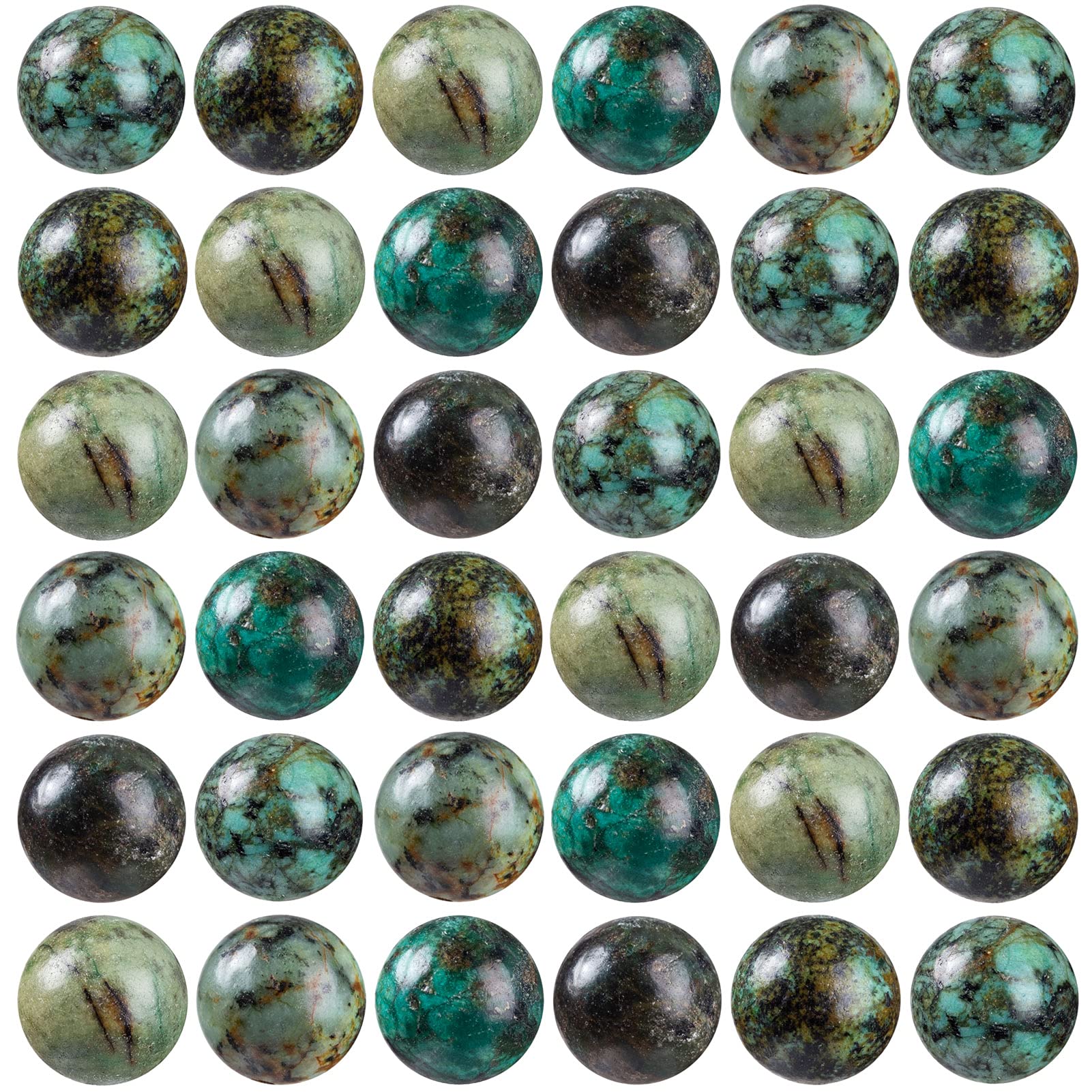 100Pcs Natural Stone Beads 8mm African Turquoise Round Gemstone Loose Beads with Elastic Bracelet String for Bracelets Necklace Jewelry Making