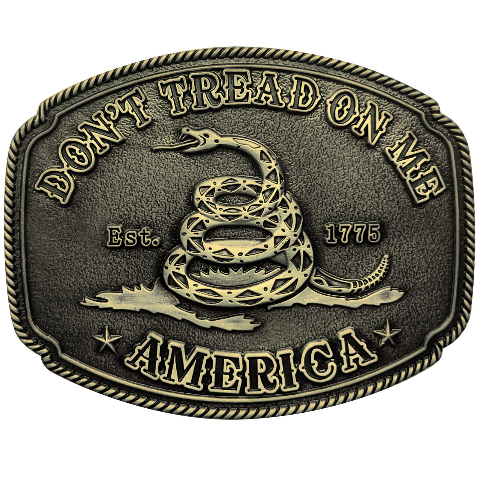 LKKLUYIC Western Belt Buckles for Men Cowboy Belt Buckle American Patriotic Belt Buckles Rattlesnake Silver