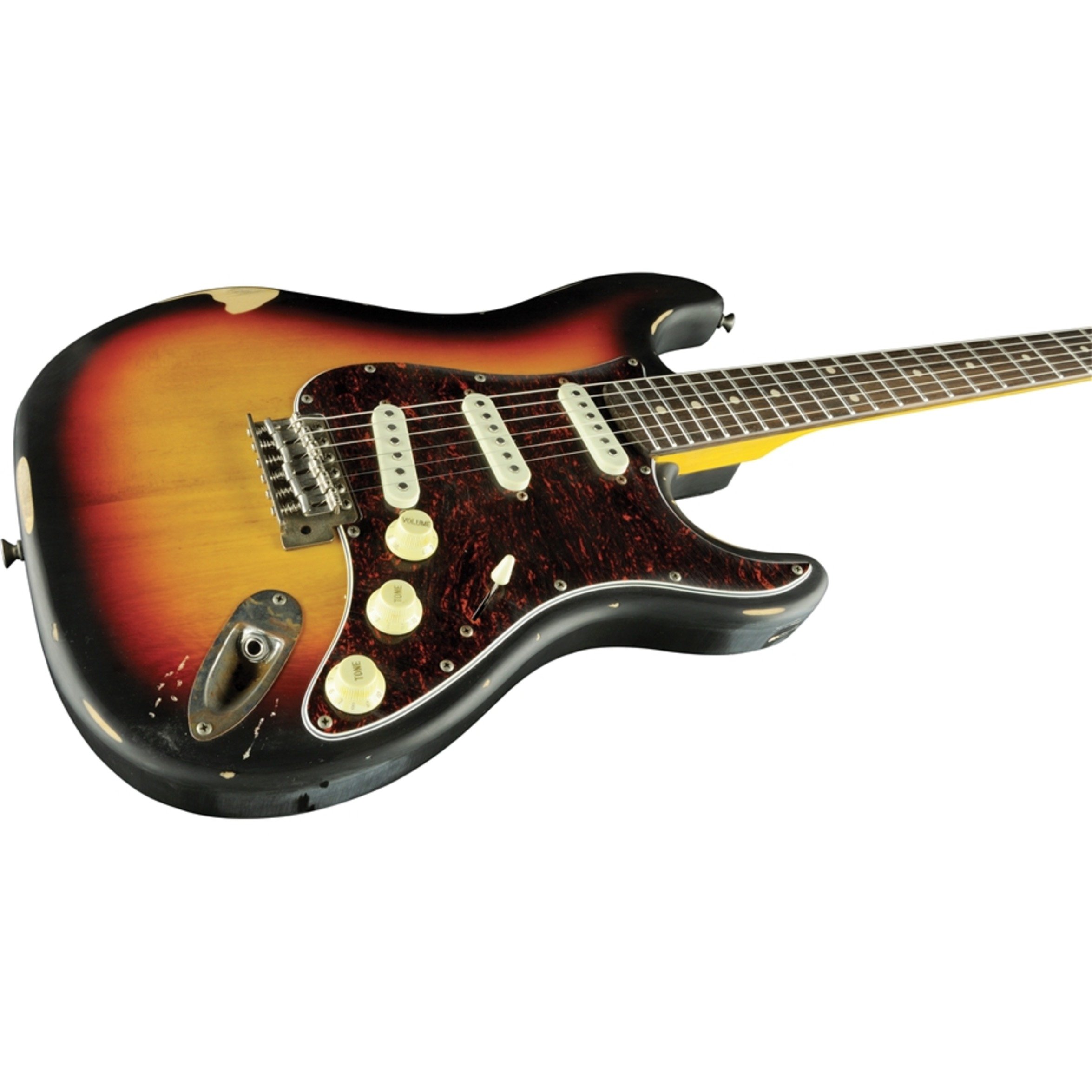 EKO GUITARS - S-300 Relic Sunburst, Chitarra Elettrica con Finitura Relic, Corpo in Pawlonia, Manico in Acero Americano, Tastiera 22 Tasti in Resina Eko WPC,