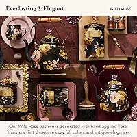 Vista 3 de MACKENZIE-CHILDS Tetera de Esmalte, Tetera Bonita para Estufa, 2 Cuartos, Rosa Silvestre Marrón