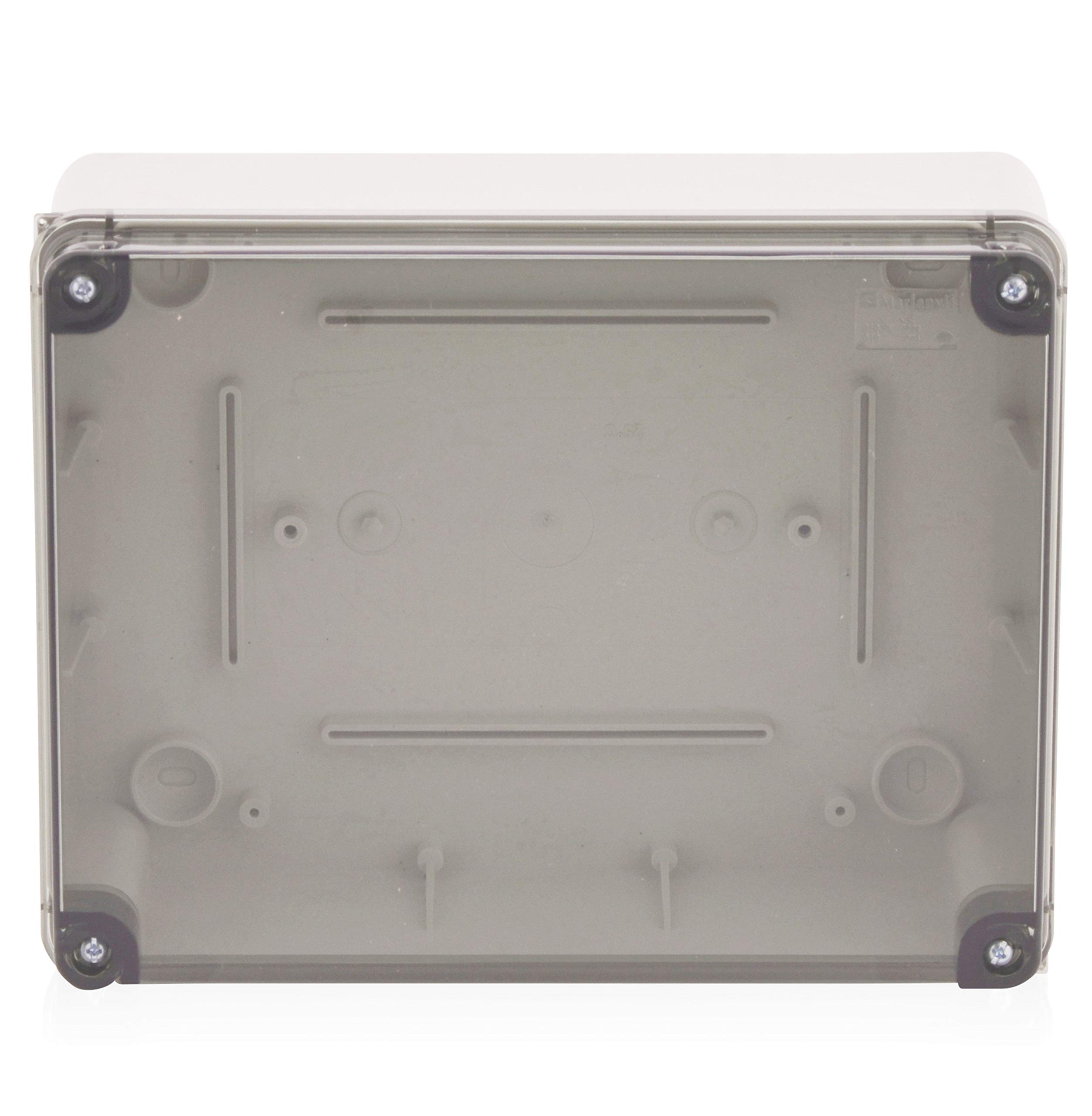 Industriële behuizingsset 190 x 145 x 70 mm kunststof behuizing aansluitkast universele behuizing wandbehuizing beschermingsklasse IP65 inclusief montageplaat, kabelwartelverbindingen en wandhouders