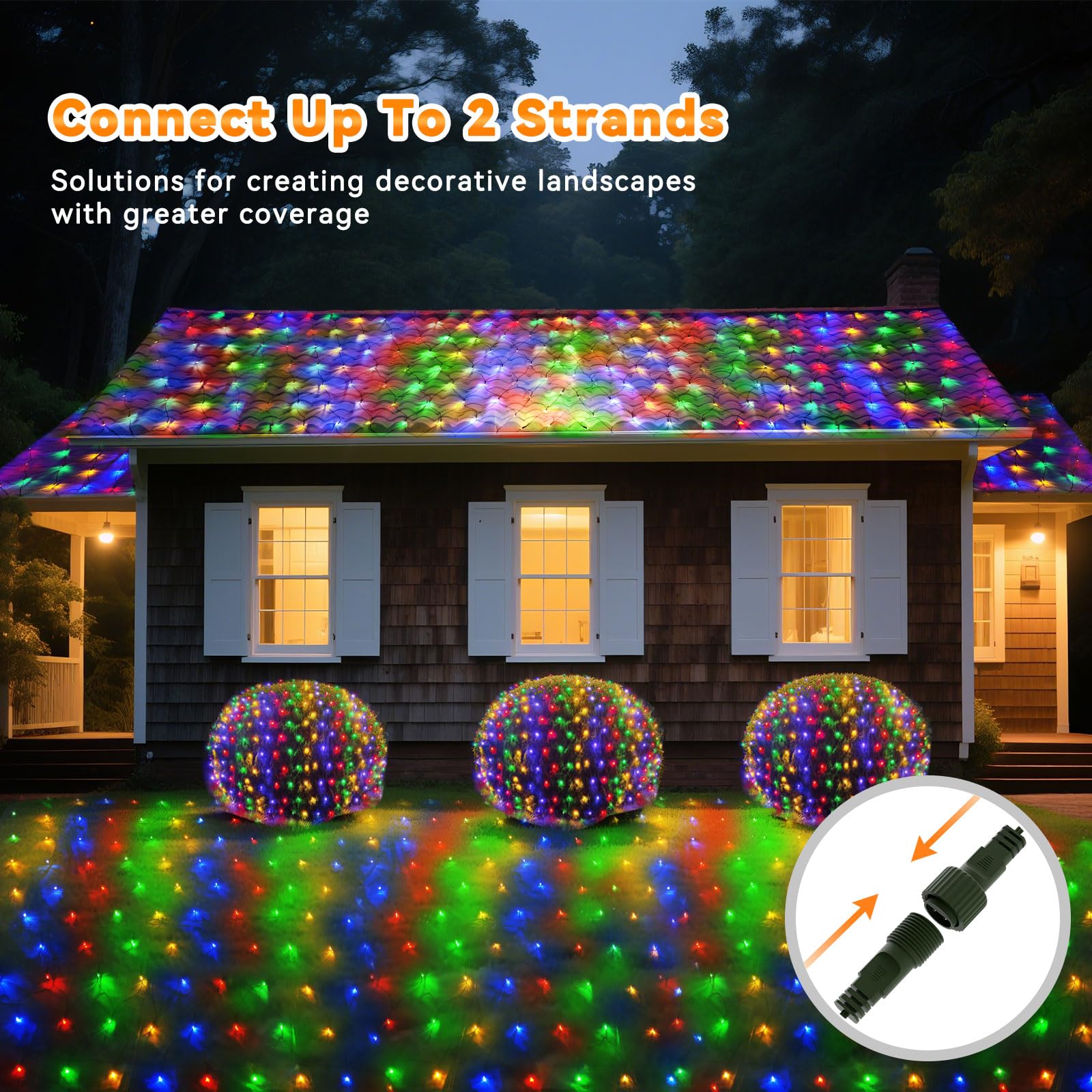 LitHome 14.8FT x 5FT Led Christmas Net Lights Outdoor, 300 LED