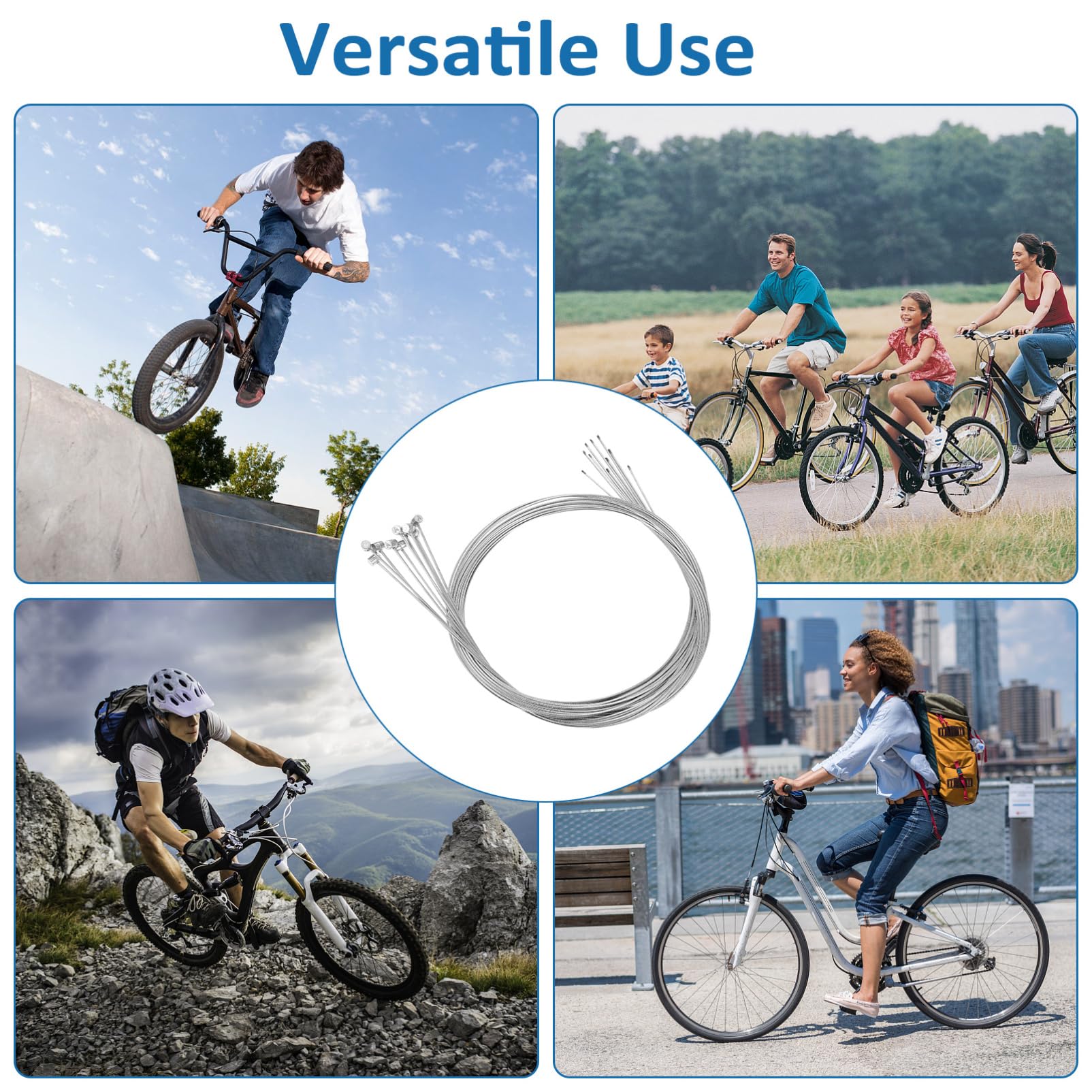 Gatuida Set Cavi Freno Bici Universali 10 Pezzi Cavo Freno Bici Standard Kit Cavo Cambio Bicicletta Sostituzione Interna Linea
