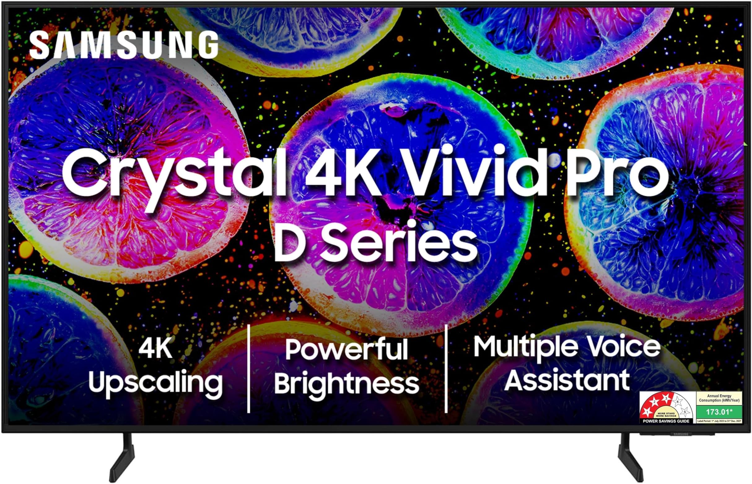 Samsung 138 cm (55 inches) D Series Brighter Crystal 4K Vivid Pro Ultra HD Smart LED TV UA55DUE77AKLXL (Black)