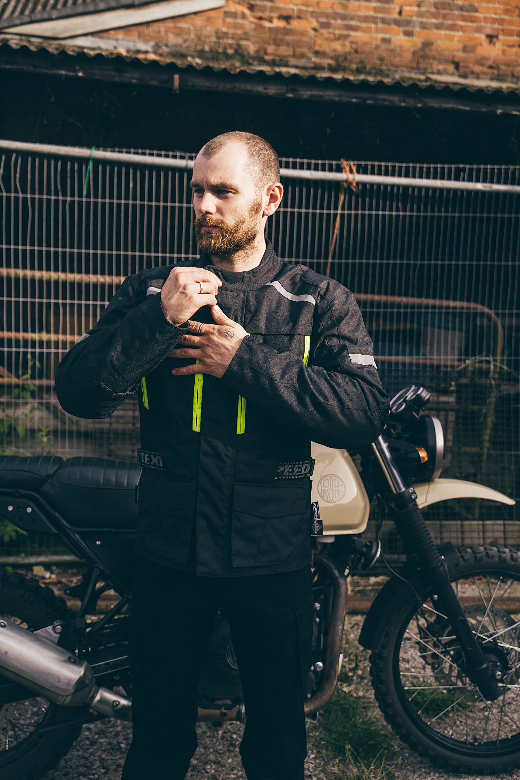 Texpeed Motorradjacke Herren Mit Protektoren - Motorrad Sommer Motorroller Biker Wasserdicht Jacke Mit Rüstung (EN 1621-1) Schwarz - XL