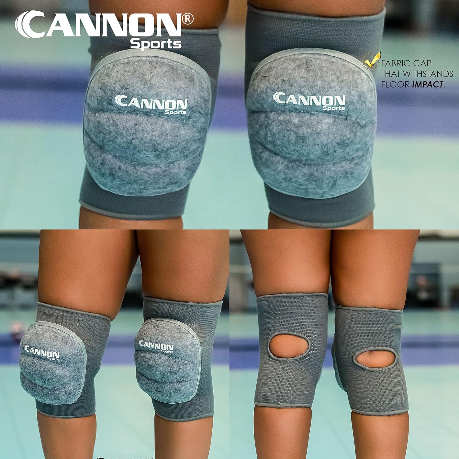 Cannon Sports Pro Series Volleyball Knee Pads with Extra Support for Volleyball, Soccer & Working (Grey, Large) : Sports & Outdoors