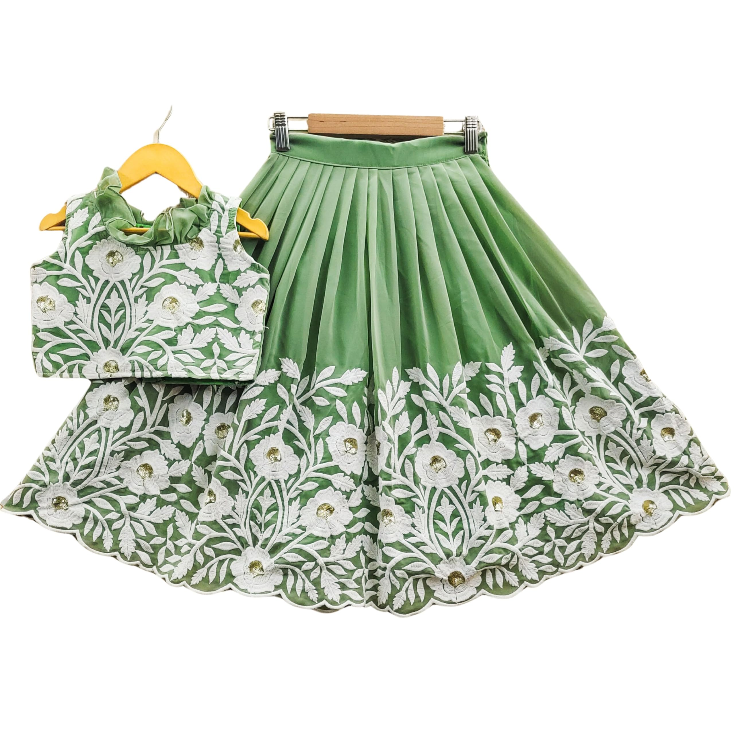 LAKAAEGirls Embroidered georgette Silk Full Stitched Lehenga Choli Set | Girls Ethnic Wear | Readymade Traditional Dress