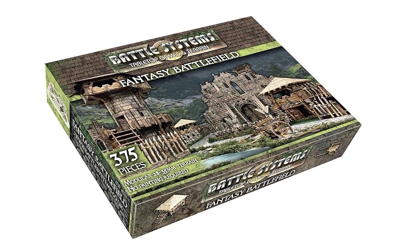 Battle Systems Fantasy Terrain Battlefield Core Set - 28-35mm DND D&D RPG Wargames Historical/Fantasy Card Scenery