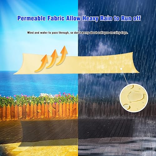 Miniatura 4 de NyShine Toldo impermeable de 10 x 10 pies, rectangular, con bloqueo UV, refugio para patio al aire libre, patio, césped, jardín, cochera